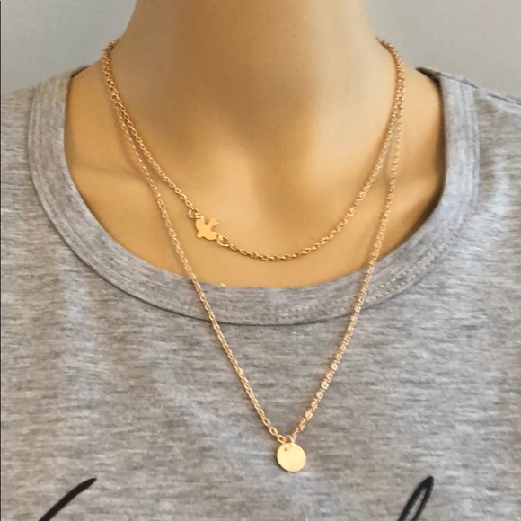 Double Layer Bird Necklace - Picture 3 of 4